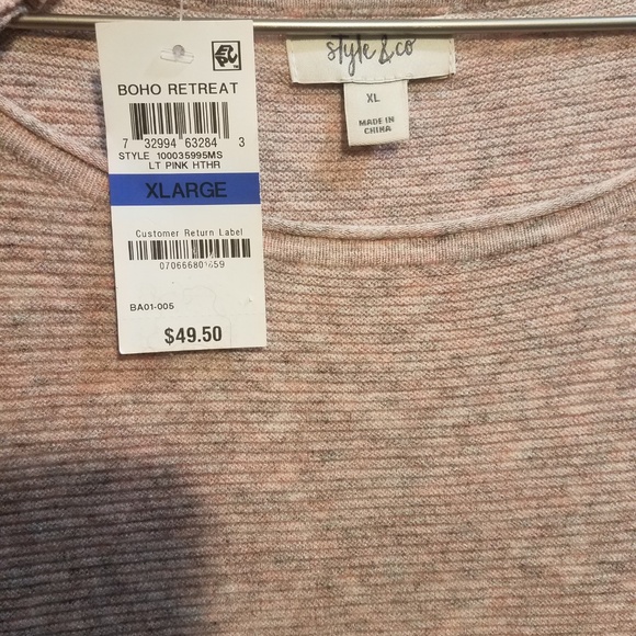 Heathered Pink Ribbed Sweater - Picture 3 of 3